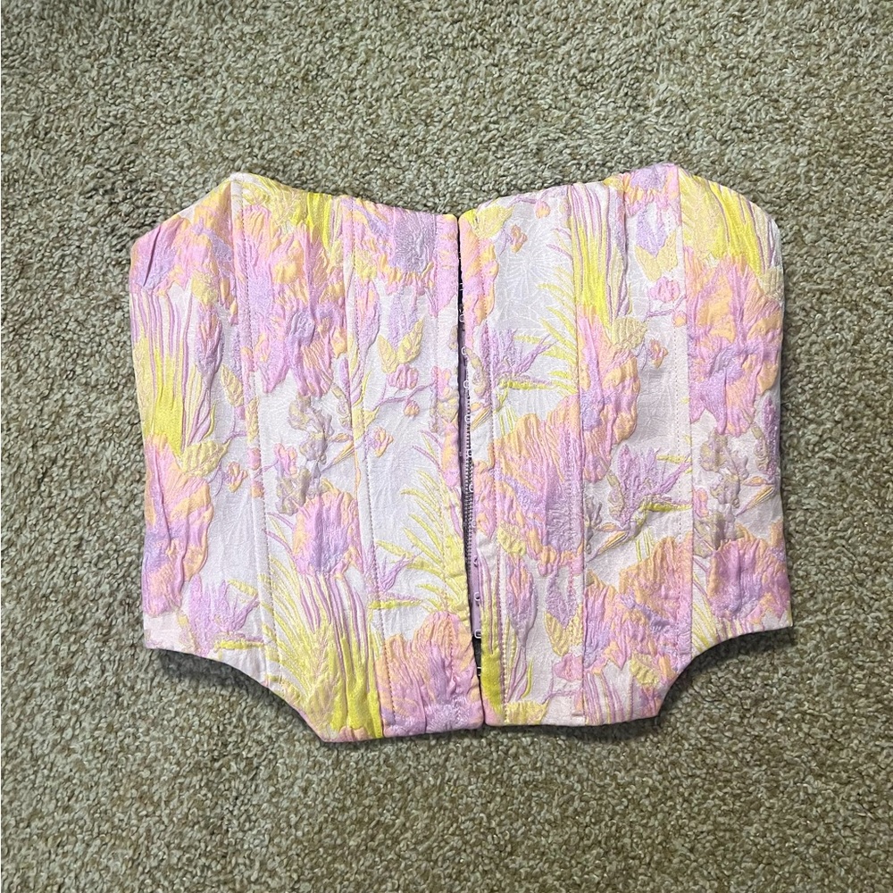 Floral pastel bustier top